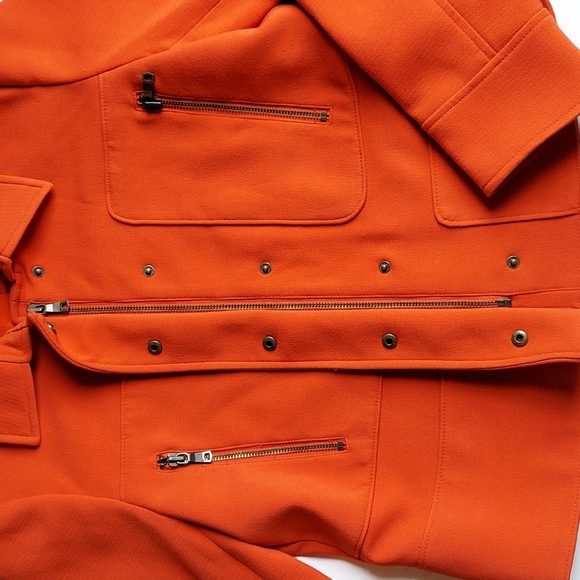 Ladies Banana Republic Jacket Size 6 With Zipper and Buttons Orange - Picture 6 of 9